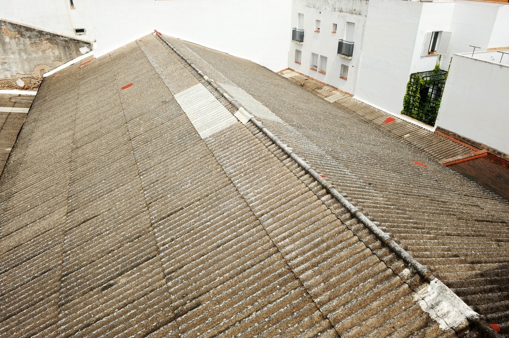Completed metal roof after asbestos removal on a commercial property